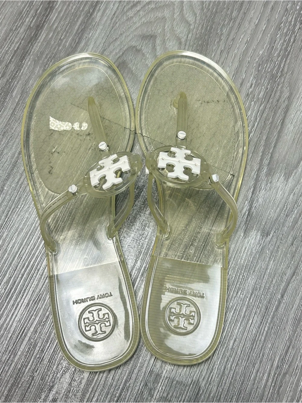 Tory Burch Mini Miller Clear Jelly Thong Sandals Size 8M